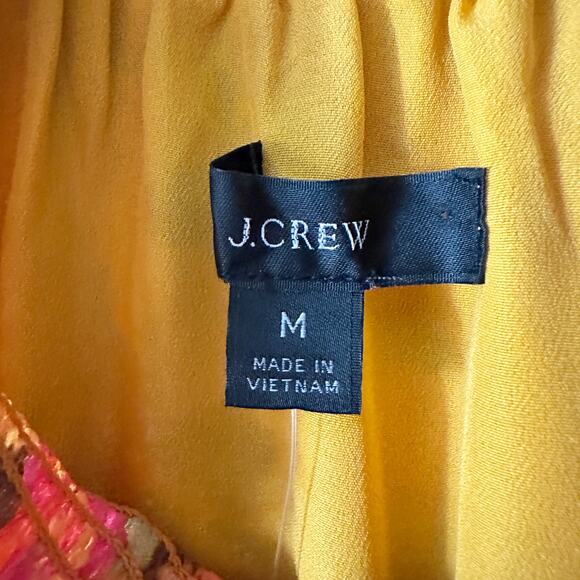 J. Crew Orange Sleeveless‎ Smocked Mock Neck Midi Dress Women's Size Medium NEW - Picture 5 of 14